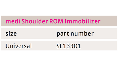 medi Shoulder ROM Immobilizer Size Chart