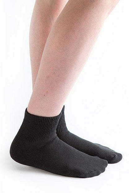 Doc Ortho Loose Fit Diabetic 1/4 Crew Socks, 3 pairs, Black