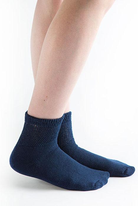 Doc Ortho Loose Fit Diabetic 1/4 Crew Socks, 3 pairs, Navy