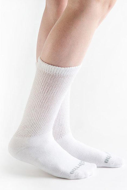 Doc Ortho Ultra Soft Loose Fit Diabetic Crew Socks, 3 pairs, White