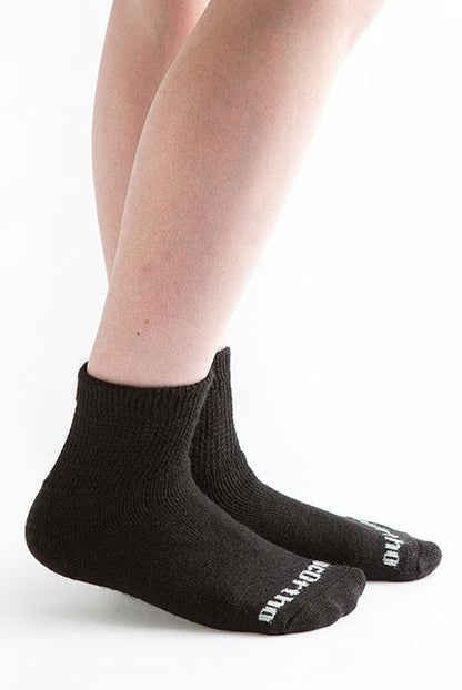 Doc Ortho Ultra Soft Loose Fit Diabetic 1/4 Crew Socks, 3 pairs, Black