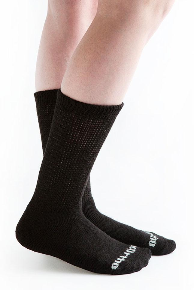 Doc Ortho Ultra Soft Loose Fit Diabetic Crew Socks, 3 pairs, Black